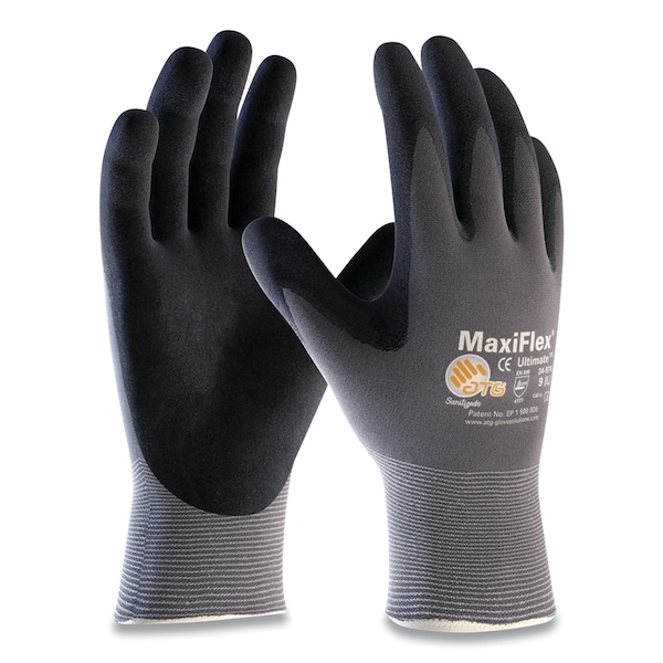 Maxiflex Gloves, Nitrile-Coated Nylon, Gray, Medium 12 PK 34-874/M - main